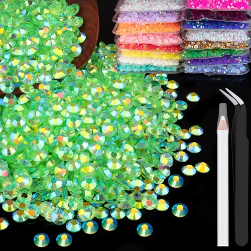 Vista 56 de 5000 piezas de 2mm de strass de resina a granel, strass de gel negros con parte posterior plana y redonda para embellecer sin termoadhesión, gemas
