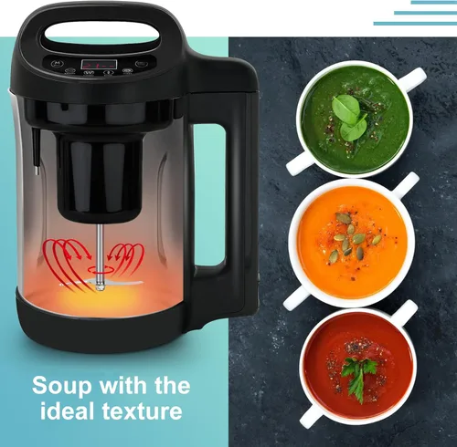 Vista 3 de Fabricante de sopa Potlimepan 1.6 L, Multifunción 4 en 1 y licuadora de sopa y batidos con panel de control inteligente, fabricante de sopa caliente