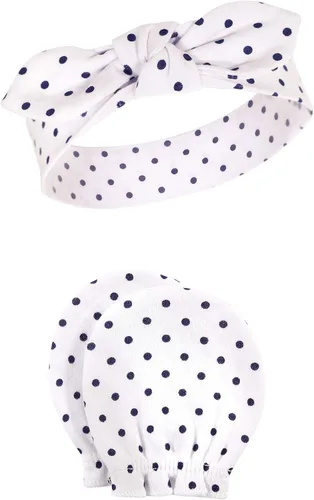 Vista 15 de Hudson Baby Conjunto de diadema de algodón y manoplas para rascar para bebé
