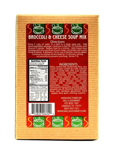 Vista 3 de Mills Gourmet Mezcla de sopa de brócoli y queso Hecho con sabores de brócoli fresco y queso cheddar fuerte Todos los ingredientes naturales