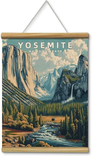 Vista 16 de Acadia National Park - Póster vintage de 12 x 16 pulgadas con marco de madera, colgador de cuerda, impresión artística retro de paisaje costero