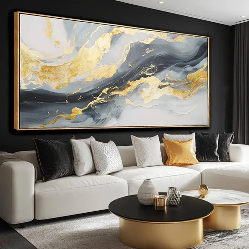 Vista 10 de Arte de pared con árboles para sala de estar; grandes pinturas artísticas en lienzo para dormitorio; cuadros en blanco y negro enmarcados