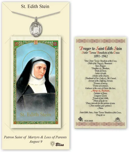 Vista 4 de Medalla de peltre Nuestra Señora de la Consolación con tarjeta de oración santa laminada