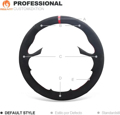 Vista 2 de MEWANT Envoltura de volante de ante negro cosida a mano para BMW 2Series F22 F23 F30 F34 F32 F33 F36 Cubierta de volante DIY