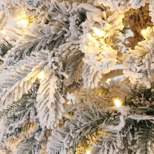 Vista 5 de Árbol de Navidad de lápiz blanco de 7 pies con 300 luces LED
