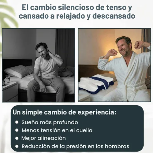 Vista 3 de Almohada cervical ergonómica para dormir – Almohada cervical de espuma viscoelástica para personas que duermen de lado y de espalda – Soporte