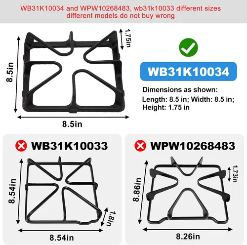 Vista 2 de Rejilla de quemador WB31K10034 para estufas de gas compatible con la gama de estufas de gas GE para estufa de gas General Electric, rejilla