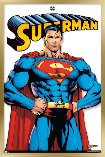 Vista 14 de DC Comics Superman Feature Series - Póster de pared, 22.4 pulgadas de largo x 14.7 pulgadas de ancho, versión enmarcada de madera de granero