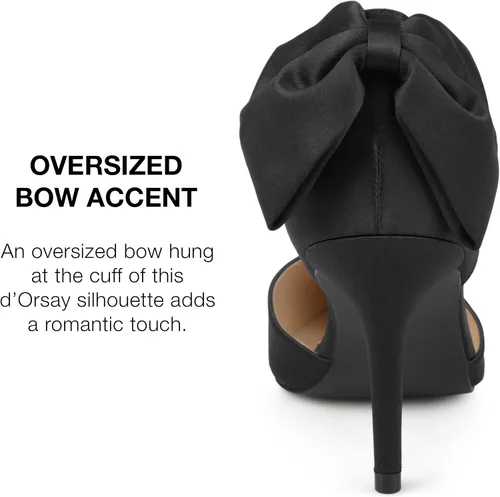 Vista 3 de Journee Collection Zapatos de tacón D'Orsay con punta de lazo para mujer