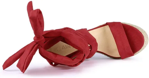 Vista 5 de Allegra K Sandalias de plataforma con cordones para mujer