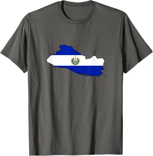 Vista 30 de Camiseta de El Salvador Country Outline on Flag