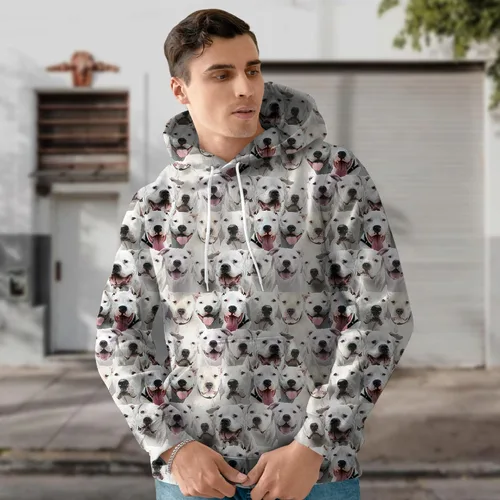 Vista 5 de DOGSOCUTE.COM Sudadera con capucha con estampado 3D de cara de perro, capa interior de forro polar cepillado, unisex con estampado 3D