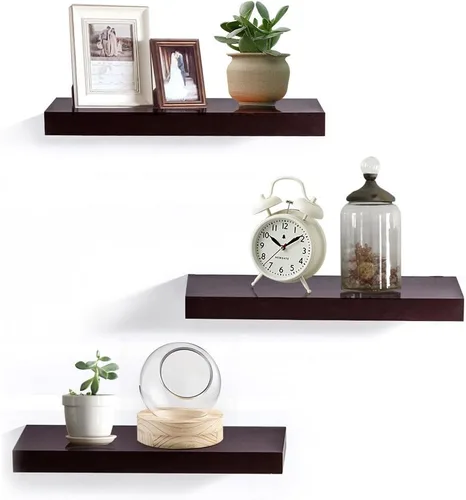 Vista 10 de AHDECOR Estantes flotantes negros, estantes modernos montados en la pared, decorativos para decoración del hogar y la oficina, ideal