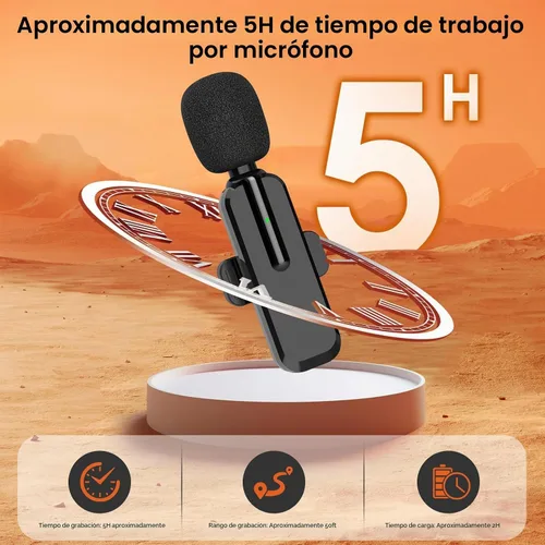Vista 8 de MAYBESTA Micrófono Lavalier inalámbrico para iPhone, iPad, Android, micrófono de teléfono con solapa Bluetooth para grabación de video, mini