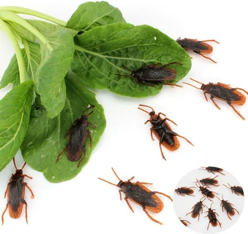 Vista 2 de 30 piezas falsas broma de cucaracha novedad chinches broma regalo divertido gusano de fiesta