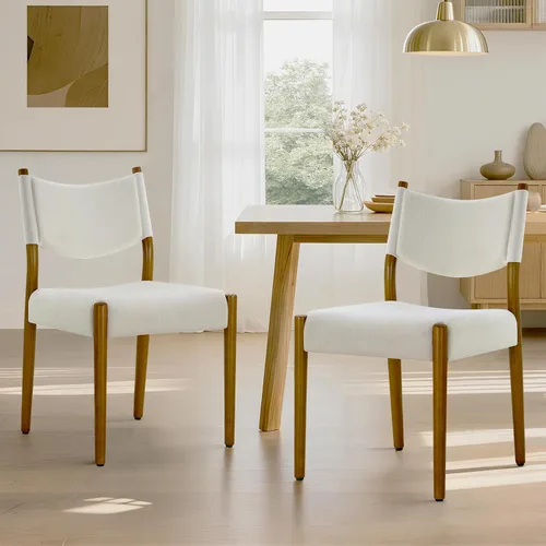 Vista 12 de KISLOT Juego de 4 sillas de comedor, sillas ergonómicas tapizadas de madera Sillas de comedor modernas de mediados de siglo, sillas ergonómicas
