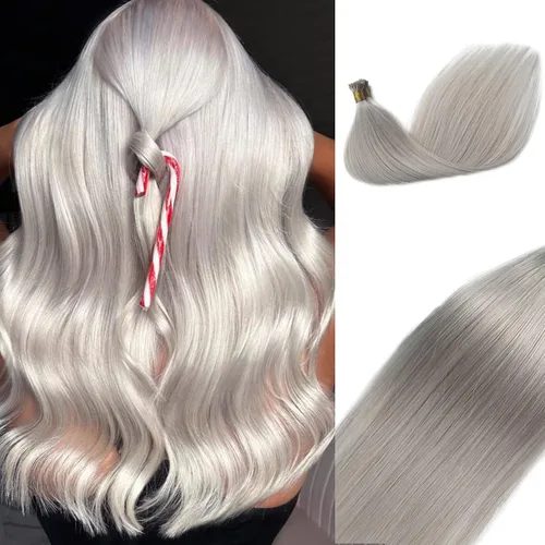 Vista 23 de Extensiones de cabello Microlink con reflejos, cabello humano lacio de 14 pulgadas, rubio caramelo resaltado, 50G/50S