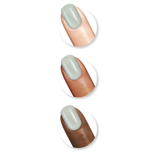 Vista 251 de Sally Hansen Xtreme Wear Esmalte de uñas sin rayas, acabado brillante, duradero, resistente a las astillas, transparente, color de uñas plateado 130