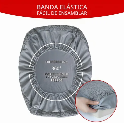 Vista 5 de Moonsea Fundas de cama para perro, repuesto de felpa suave, lavable, forro impermeable para cama de perro, color gris, funda de colchón