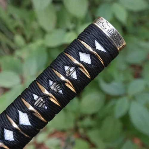 Vista 7 de Mango de Espada Tsuka 10.2in o Especificaciones Especiales Herrajes de Aleación/Cobre/Hierro e Imitación o Samegawa Real
