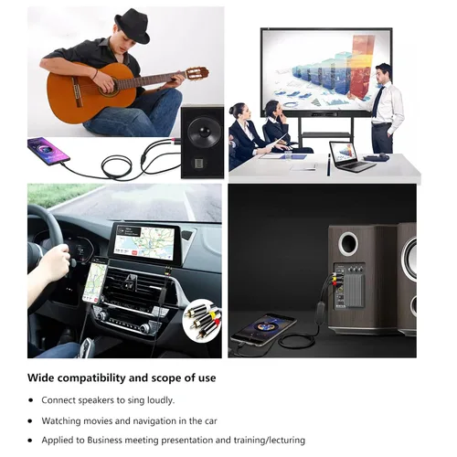 Vista 5 de Adaptador de cable USB-C a RCA, espejo de pantalla con cable de 6 pies