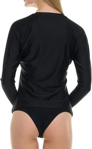 Vista 5 de Hurley Camiseta de natación de manga larga para mujer, protección solar UPF Negro