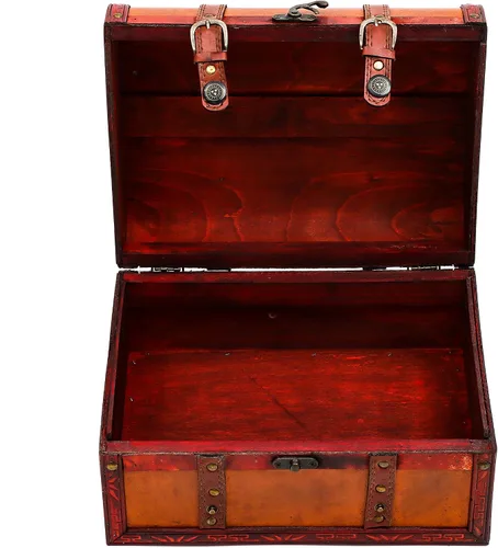 Vista 4 de Trademark Innovations Caja decorativa de madera del tesoro de 125