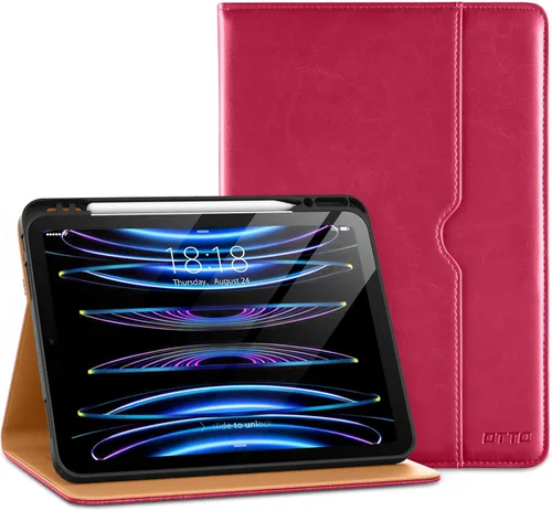Vista 17 de DTTO para iPad Pro 12.9 6ª / 5ª / 4ª / 3ª generación Funda 2022/2021/2020/2018, Funda de cuero premium tipo folio con soporte integrado