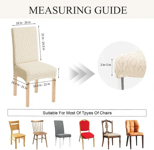 Vista 3 de Genina Juego de 4 fundas impermeables para sillas de comedor, extraíbles y lavables, color beige grande