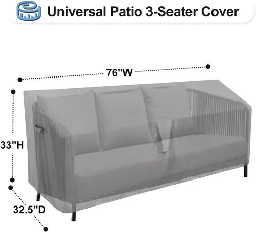 Vista 2 de OutdoorLines Funda impermeable para sofá de 3 plazas para patio al aire libre, resistente a los rayos UV, fundas para muebles de patio, resistentes