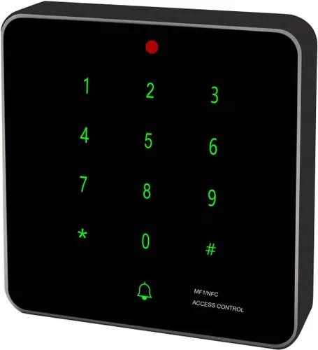 Vista 2 de Sistema de control de acceso para puerta, impermeable, NFC RFID, kit de cerradura magnética eléctrica de 600 libras, con botón de salida táctil
