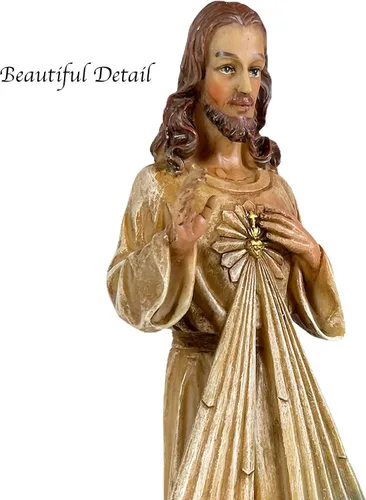 Vista 5 de Urbalabs Estatua de Jesucristo Santos Católicos Estatuas Religiosas Figuras religiosas 13 pulgadas Estatua del Sagrado Corazón de Jesús Crucificado