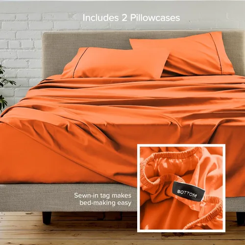 Vista 151 de Bare Home Sheet Set 1800 Ultra-Soft with 2 Pillowcases (Twin XL, Dark Blue)