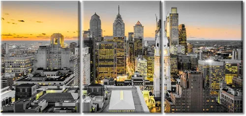 Vista 16 de TUMOVO Arte de pared en blanco y negro con paisaje urbano de Nueva York, decoración de pared de horizonte de Nueva York para sala de estar, puente