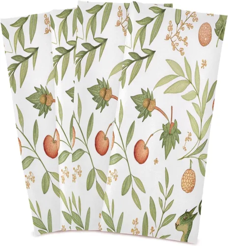 Vista 2 de Juego de 4 paños de cocina medievales con diseño de dragones medievales, ultra suaves, absorbentes, toallas de cocina, toallas de mano, paños