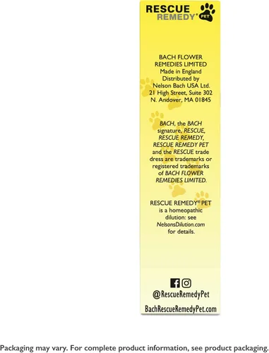 Vista 8 de Bach Rescue Remedy PET Dropper 0.7 fl oz, alivio natural del estrés, calmante para perros, gatos y otras mascotas, esencia floral homeopática
