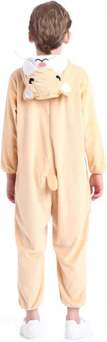Vista 5 de Disfraz unisex de animales para niños, pijama de animales con capucha de felpa, para Halloween, carnaval, animal, para niños y niñas