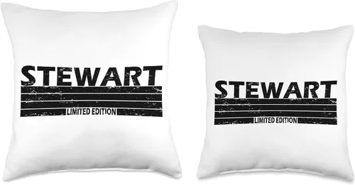 Vista 3 de Stewart Surname Limited Edition Retro Vintage Style Sunset Throw Pillow