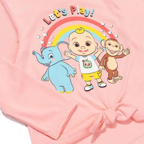 Vista 4 de CoComelon Conjunto de camiseta y leggings de manga larga con estampado anudado