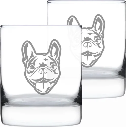 Vista 6 de Happy Frenchie - Vaso de whisky Rocks - Regalos únicos con temática de bulldog francés o decoración de fiesta para mujeres y hombres - 10.25 onzas