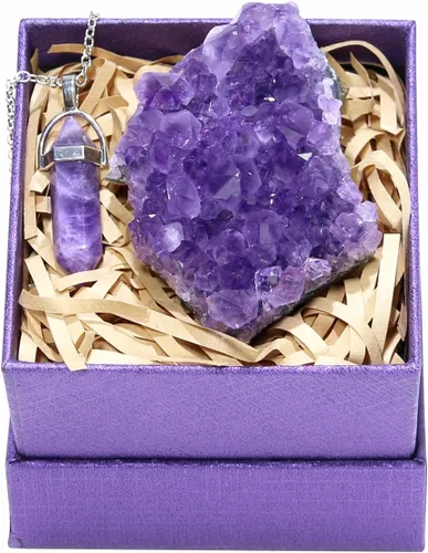 Vista 8 de Cristales de amatista, racimos de amatista, cristales de amatesis, cristal de amatesis, cristal morado, piedra de amatista cruda, piedras de cristal