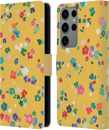 Vista 190 de Head Case Designs Officially Licensed Ninola Ditsy Flowers Yellow Nature Bold Leather Wallet Case Compatible with Samsung Galaxy A07 4G