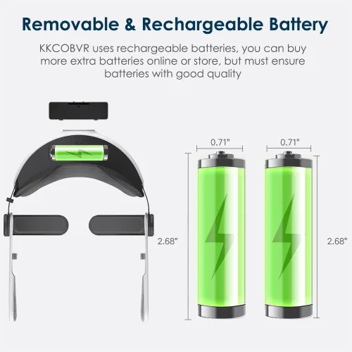 Vista 2 de KKCOBVR Q2 Elite Head Strap with 6800 Mh Battery Pack Compatible with MetaQuest 2Reduce Pressure Enhanced Support and Comfort in Quest2 Extend 35-4H