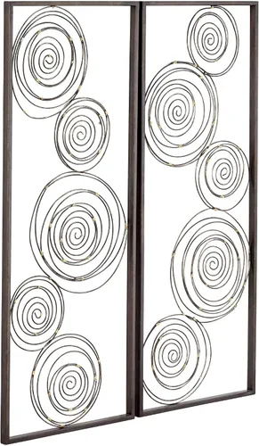 Vista 4 de Dahlia Studios Selke Metallic Swirl - Juego de 2 arte de pared de 13 3/4 x 35 1/2 pulgadas