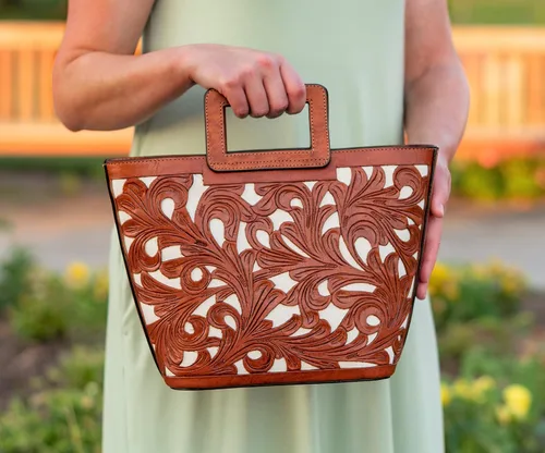 Vista 3 de Tooled - Bolso bandolera de piel para mujer, con asa superior