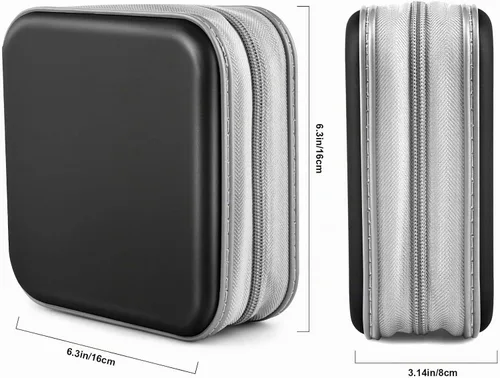 Vista 6 de Estuche para CD/DVD, 48 Capacidad, Negro, Plástico, Portátil, Ligero