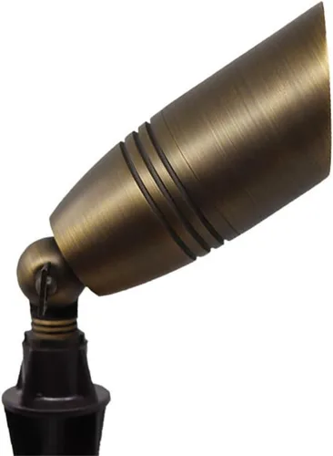 Vista 2 de Liberty LBE-17 - Lámpara de bajo voltaje de latón macizo, lámpara LED compatible con paisaje, acabado de bronce antiguo
