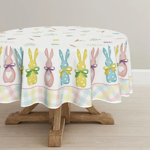 Vista 11 de Horaldaily Mantel de Pascua rectangular de 52 x 70 pulgadas, diseño de zanahorias de primavera, conejo, funda de mesa lavable para decoración