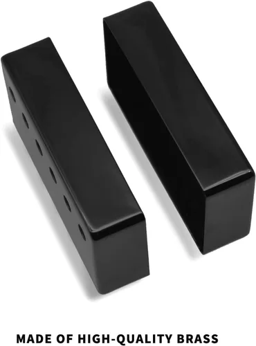 Vista 2 de Cubierta Humbucker para guitarra Humbucker cromada 50/2.047 in, se adapta a la mayoría de Epiphone Les Paul, 2 piezas (negro)