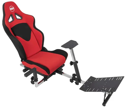 Vista 2 de OpenWheeler GEN3 Racing Wheel Simulator Stand Cockpit Red on Black, Video Game Controller, Fits All Logitech G923, G920, Thrustmaster, Fanatec